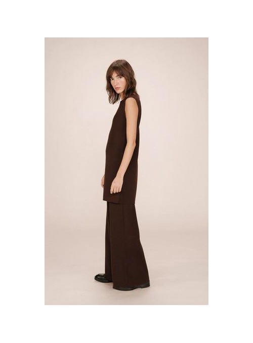 Maxi chaleco Grace &amp; Mila, de punto en marrón. Sarah