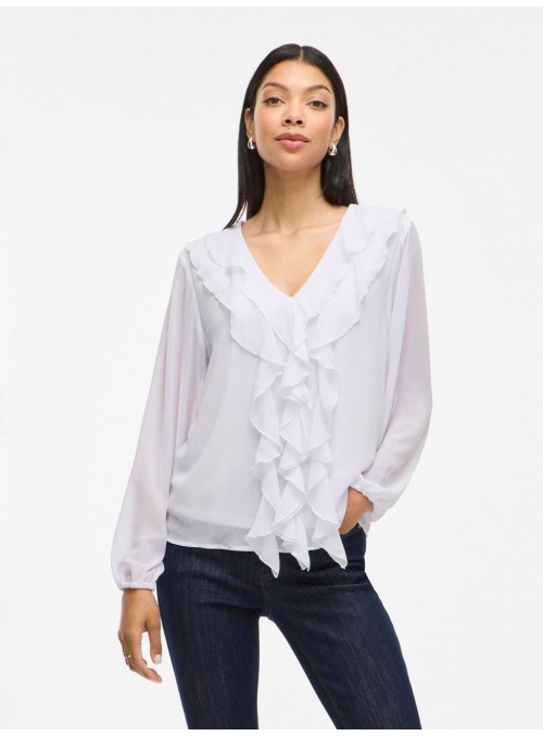 Blusa Vila, de gasa con volantes. 14114604 Viane