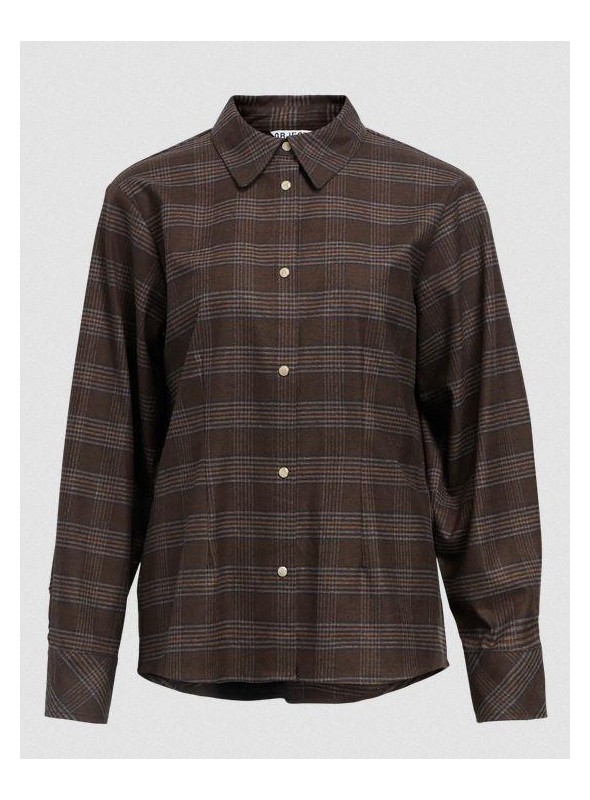 Blusa Object, de cuadros en marròn. 23048244 Objdanni