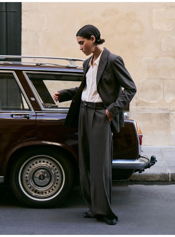 Pantalòn de Vila, de cuadros en marròn. 14111543 Vifalte