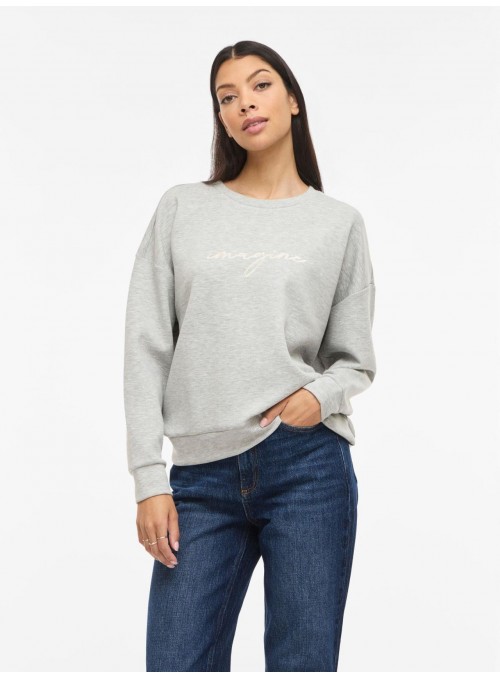 Sudadera Vila, gris con bordados. 14112028