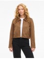 Chaqueta Vila, de antelina en beige. 14111834 Vimoody