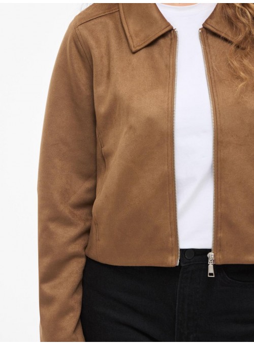 Chaqueta Vila, de antelina en beige. 14111834 Vimoody