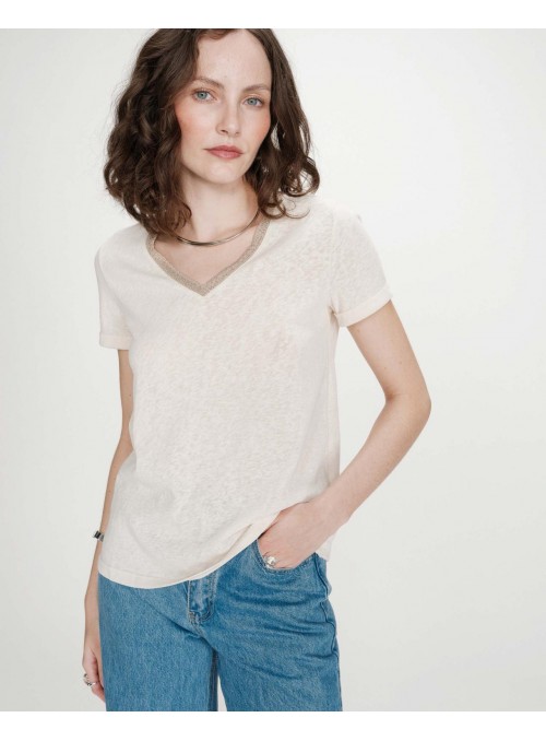 Camiseta Grace &amp; Mila, de algodòn con un toque de brillo. Vasco