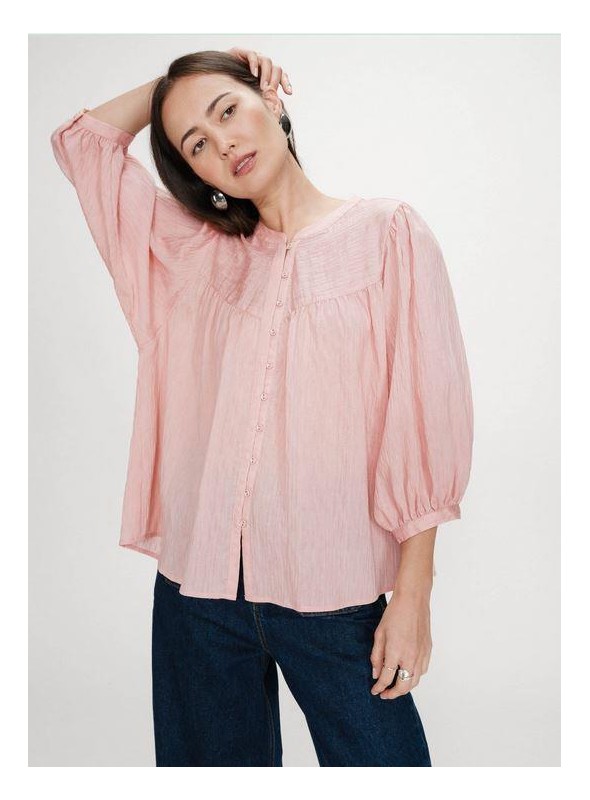 Blusa Grace & Mila, de tejido con textura. Vanille