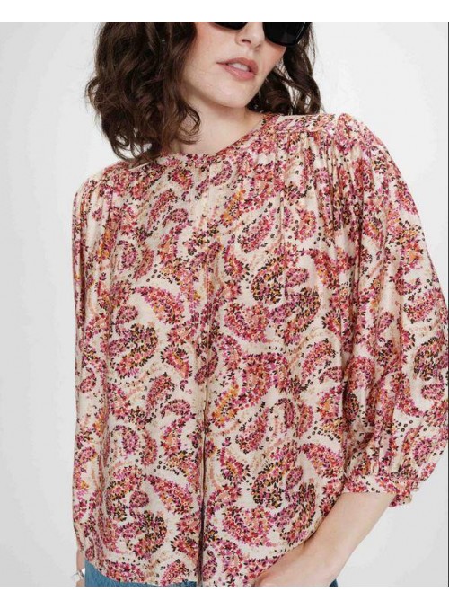 Blusa Grace &amp; Mila, de viscosa estampada. Vezia
