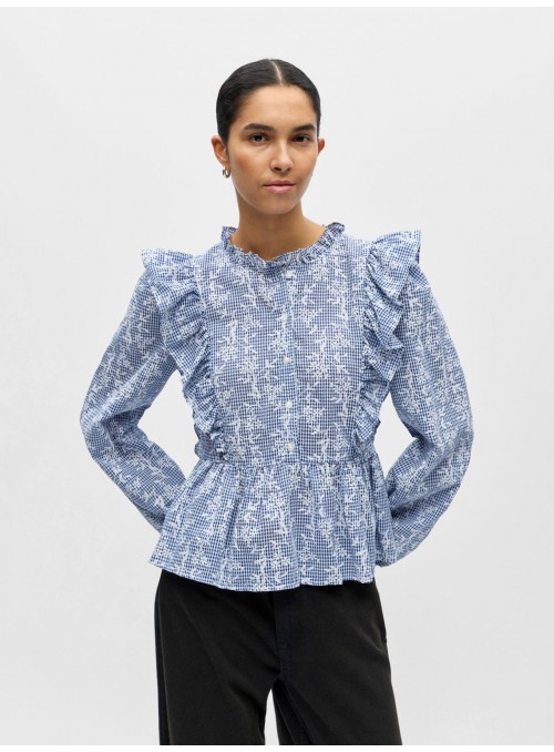 Blusa Object, de vichi con bordados. 23048408 Objciara