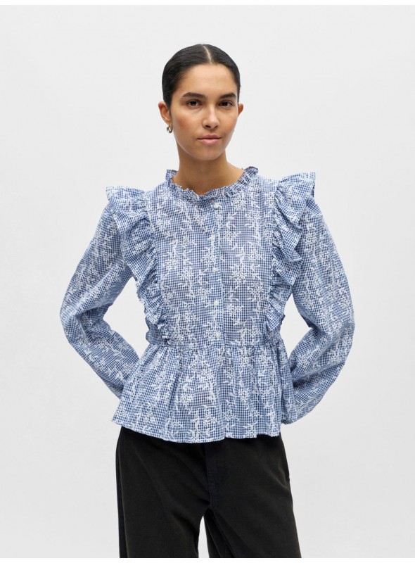 Blusa Object, de vichi con bordados. 23048408 Objciara