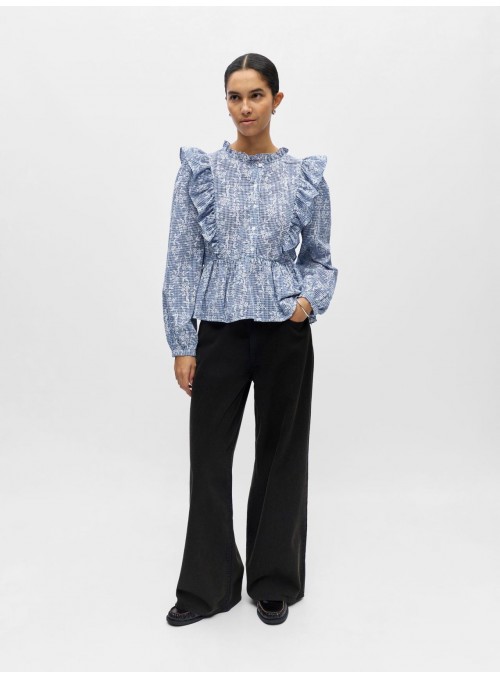 Blusa Object, de vichi con bordados. 23048408 Objciara