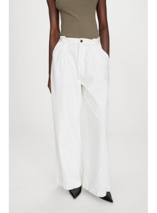 Vaquero Grace &amp; Mila, de algodòn en blanco. Pompon