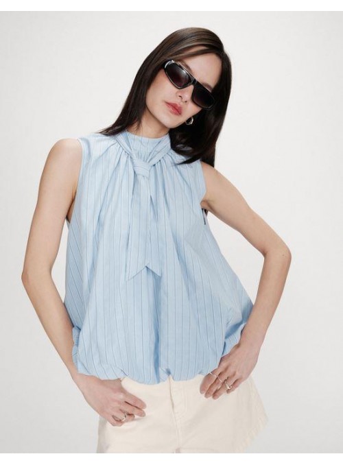 Blusa Grace &amp; Mila, con rayas en celeste. Vanya