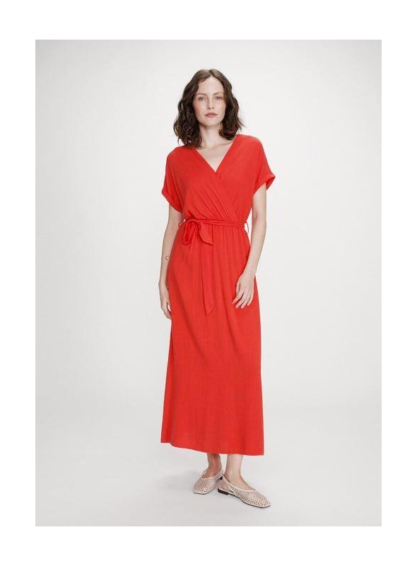 Vestido Grace & Mila, de viscosa en rojo. Pollen