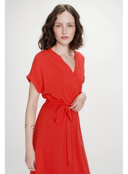 Vestido Grace &amp; Mila, de viscosa en rojo. Pollen