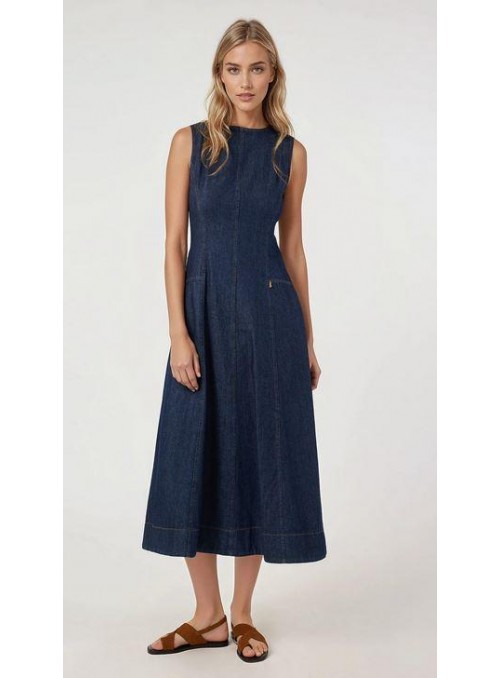 Vestido Dolores Promesas, vaquero. Pinos