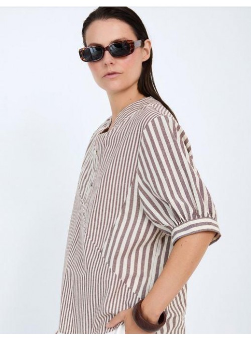Blusa Skatie, de algodón con rayas. S05B138