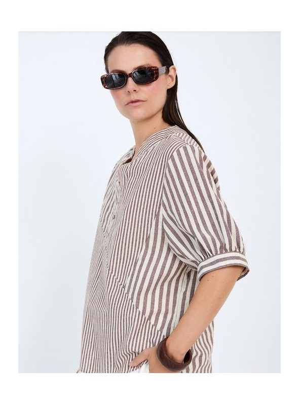 Blusa Skatie, de algodón con rayas. S05B138