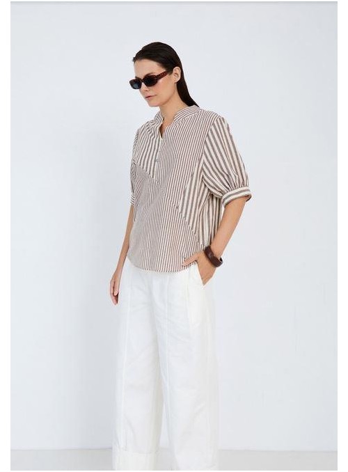 Blusa Skatie, de algodón con rayas. S05B138