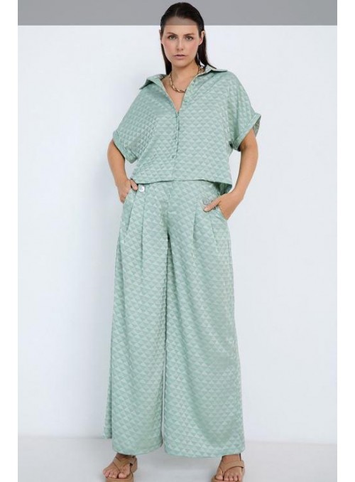 Pantalòn Skatie, de jacquard en menta. S05p159