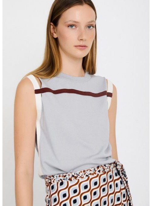 Top Skatie, de viscosa en gris. S118K01