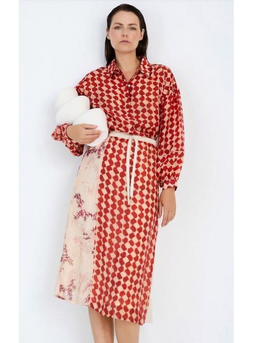 Falda Skatie, de gasa estampada. S05F61