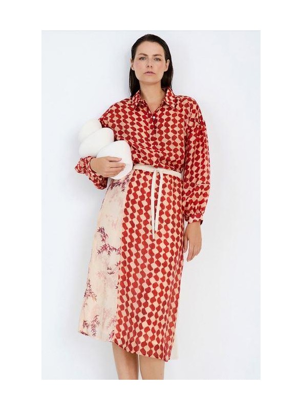 Falda Skatie, de gasa estampada. S05F61