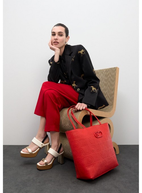 Shoper Lola Casademunt, en color coral. LS2604030