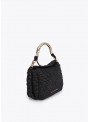 Bolso Lola Casademunt, de rafia en negro. LS2604054