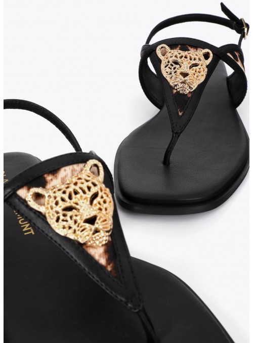 Sandalia Lola Casademunt, con aplique dorado. LS2605041