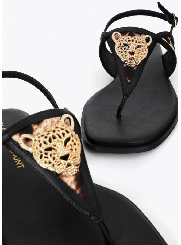 Sandalia Lola Casademunt, con aplique dorado. LS2605041