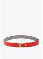 Cinturón Lola Casademunt, reversible, rojo o rayas. LS2606003