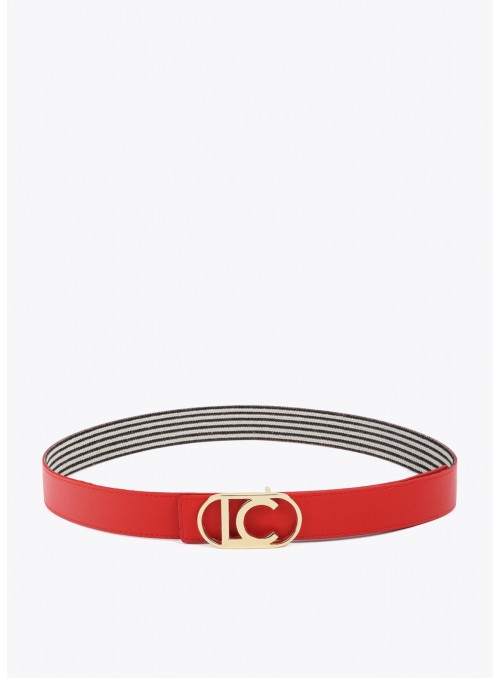 Cinturón Lola Casademunt, reversible, rojo o rayas. LS2606003
