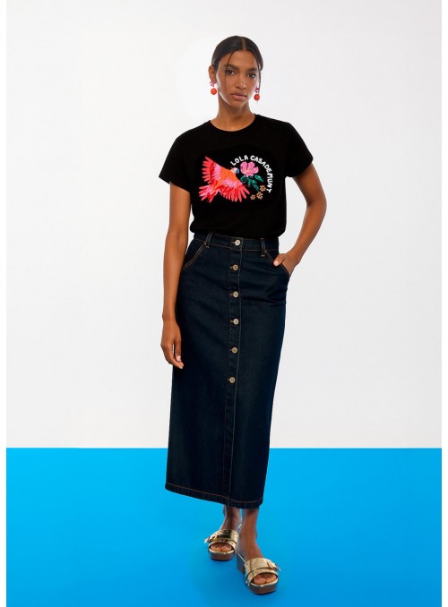 Camiseta Lola Casasdemunt, con bordado de colores. LS2615030