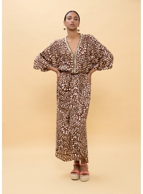 Kaftan Lola Casademunt, largo con bordados. LS2616031