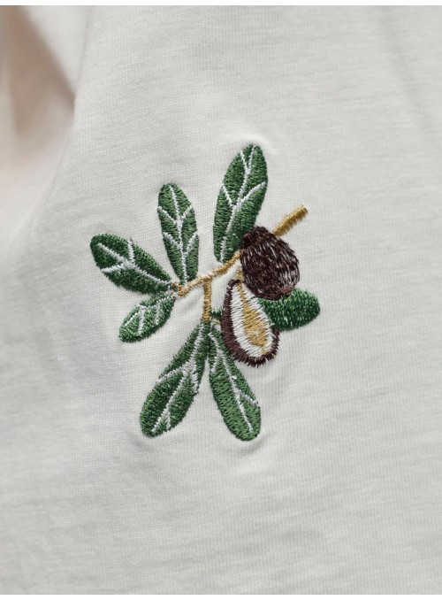 Camiseta Object, blanca con bordados. 23048765 Objlunai