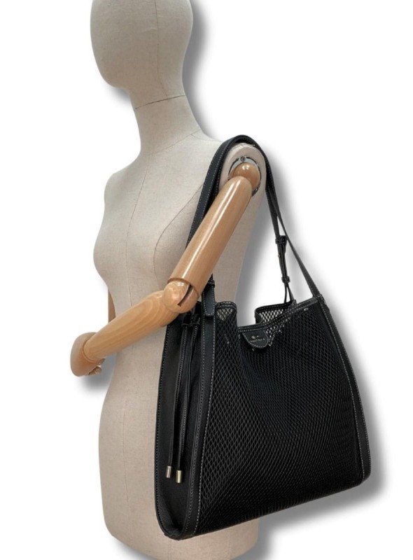 Shoping Martina K, de rejilla en negro. 25401