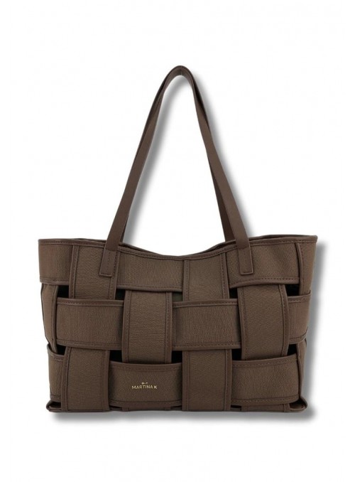 Bolso Martina K, trenzado en marròn. 7254