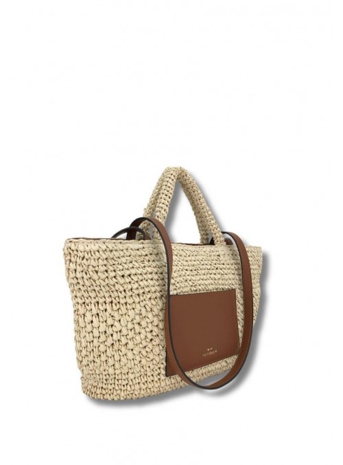 Shoping Martina K, de rafia con doble asa. 8605