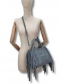 Bolso Martina K, de serraje con flecos. 6235
