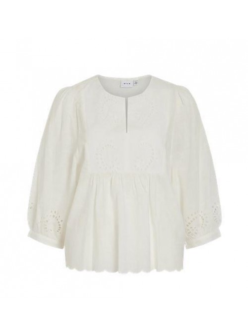 Blusa Vila, de algodòn con bordados. 14114371 Vimariga