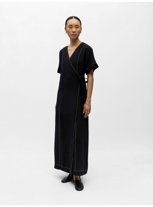 Vestido Object, de viscosa, cruzado y largo. 23048142 Objacira