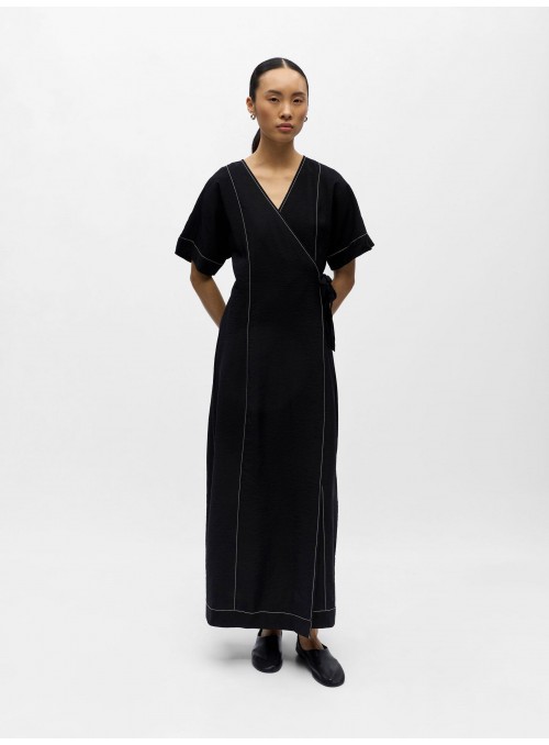 Vestido Object, de viscosa, cruzado y largo. 23048142 Objacira