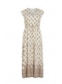Vestido Vila, con estamapdo beige. 141114465 Vilsilvina