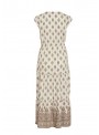 Vestido Vila, con estamapdo beige. 141114465 Vilsilvina