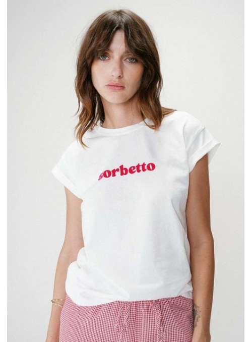Camiseta Grace & Mila, de algodòn con texto, Pistachio o Sorbetto