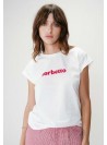 Camiseta Grace & Mila, de algodòn con texto, Pistachio o Sorbetto