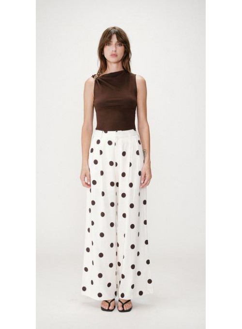 Pantalòn Grace &amp; Mila, de lunares marrones. Wynell