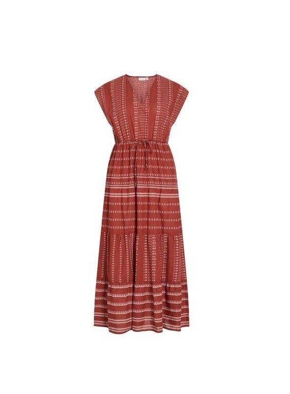 Vestido Vila, de paneles con estampado a contraste. 14116294 Visavila