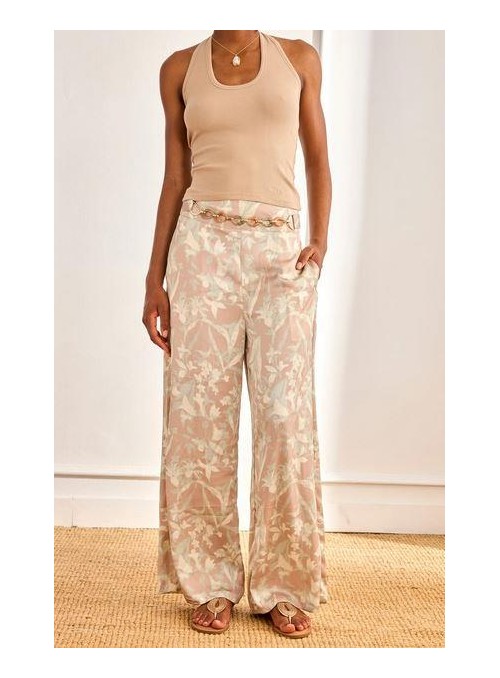 Pantalòn Nekane, de tejido estampado. Ficus.