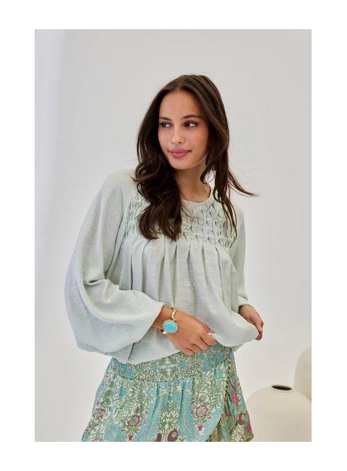 Blusa Nekane, en color menta. Seneca
