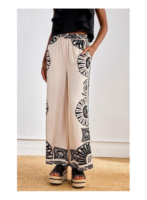 Pantalòn Nekane, de viscosa estampada. Adana